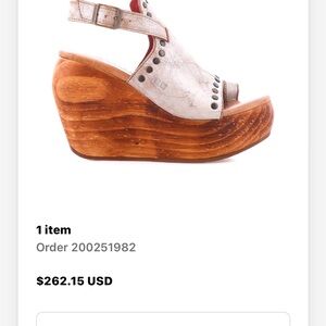 Bed Stu White and Brown Wedge Sandals